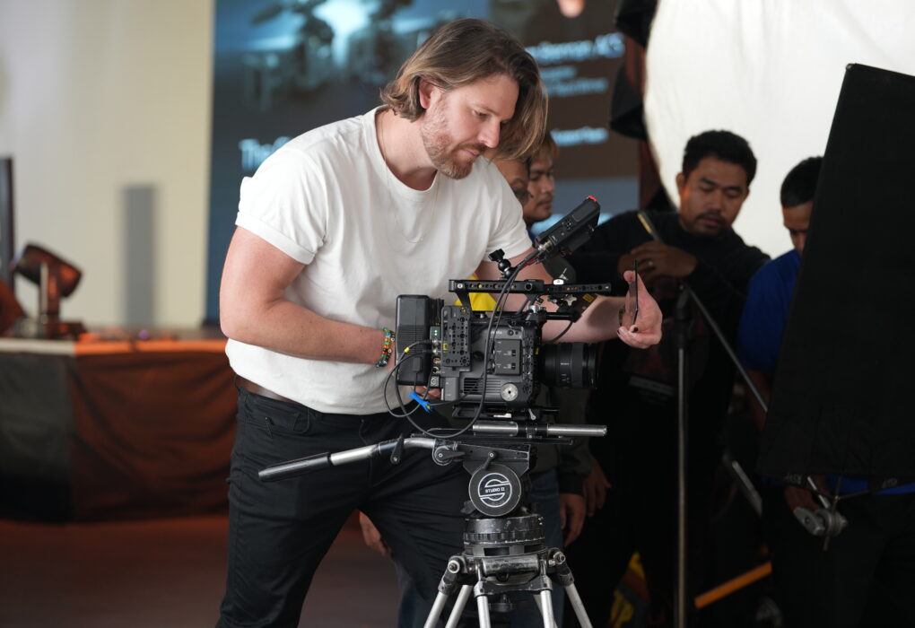 Australian Cinematographer Liam Brennan setting up the BURANO for the set