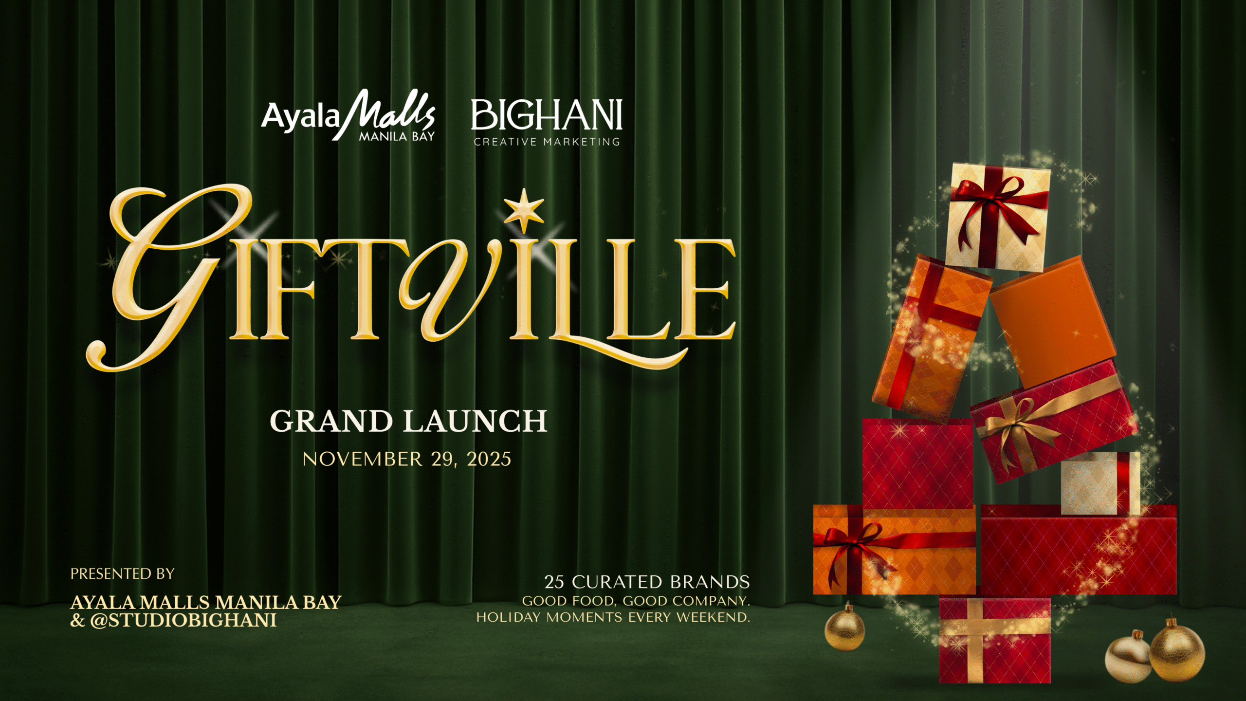 Studio Bighani has officially launched Giftville as part of Christmas #AtTheBay, Ayala Malls Manila Bay’s mall-wide, multi-layer holiday celebration featuring immersive light shows, performances, and season-long festivities running from November 27, 2025 to January 18, 2026