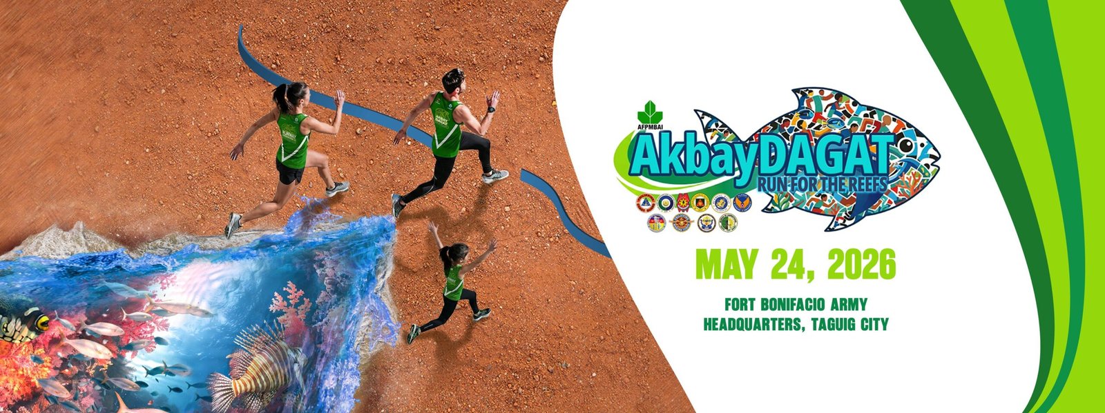 Scheduled for May 24, 2026 (Sunday) at Fort Bonifacio Army Headquarters in Taguig City, proceeds of the AKBAY DAGAT: Run for the Reefs aims contribute to the nation’s efforts for reef conservation, capability-building, and safeguarding Philippine seas for future generations.